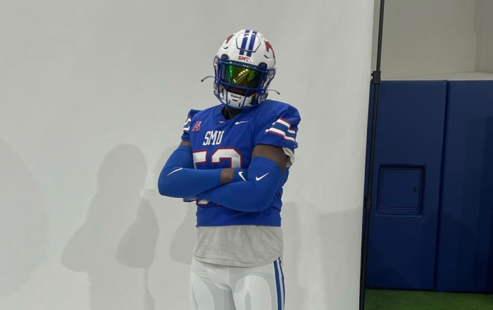 2026 OT Felix Ojo during an unofficial visit to SMU. (Photo courtesy of Felix Ojo)